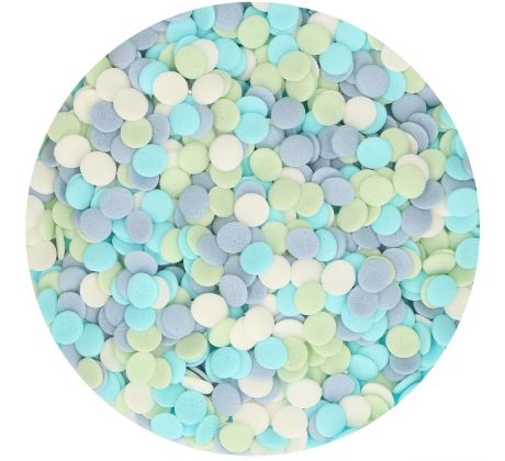 Cukrový posyp FunCakes jarné konfety modro-biele 60g
