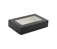 Krabica s okienkom 25x25x5cm na sushi (čierna)