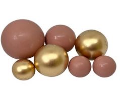 Čokoládové gule rosegold - púdrová ružová a zlatá/7ks