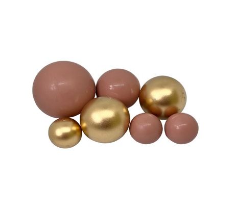 Čokoládové gule rosegold - púdrová ružová a zlatá/7ks