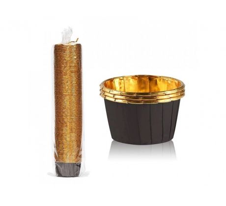 Cukrárenske košíčky samonosné 54x40mm/40ks hnedo/zlaté