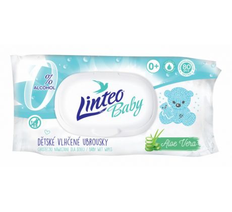 Vlhčené obrúsky LINTEO Baby s aloe vera 80ks