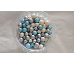 Cukrová posýpka modrý mix perly 4-6mm 15g