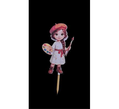 Drevený zápich Maliarka