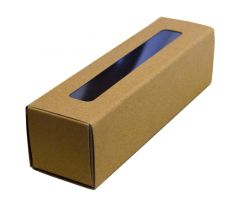 Krabička na makrónky s okienkom 170x45x45mm FAREBNÁ pár Hnedá ECO