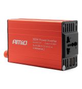 Menič napätia AMiO 12V/220V 300W/600W 2xUSB